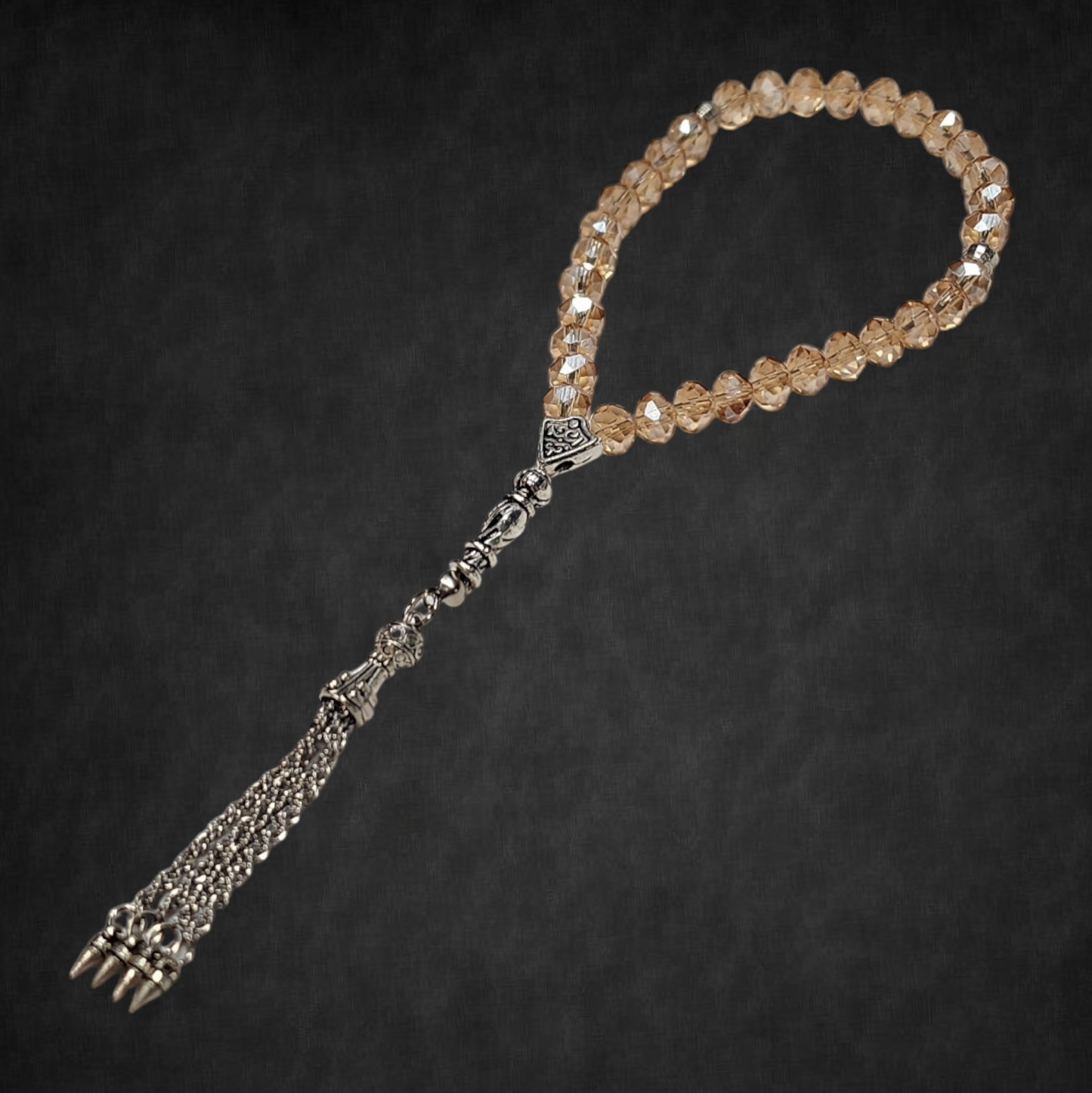 Clear Peach Crystal Beads