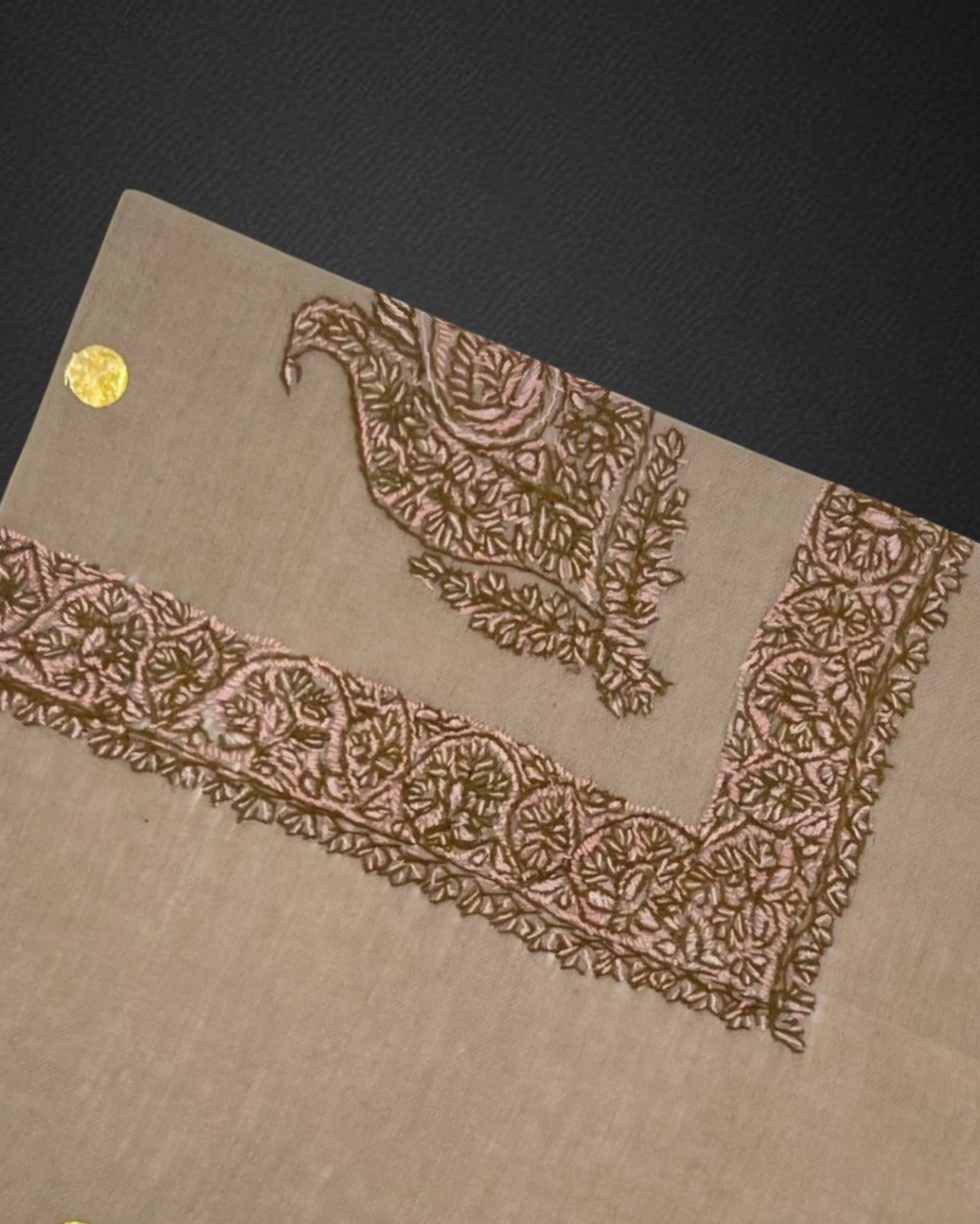 Kashmiri Shawl Semi Pashmina/ شال كشميري صوف مخلوط بشمينا نقش يدوي درجة اولى
