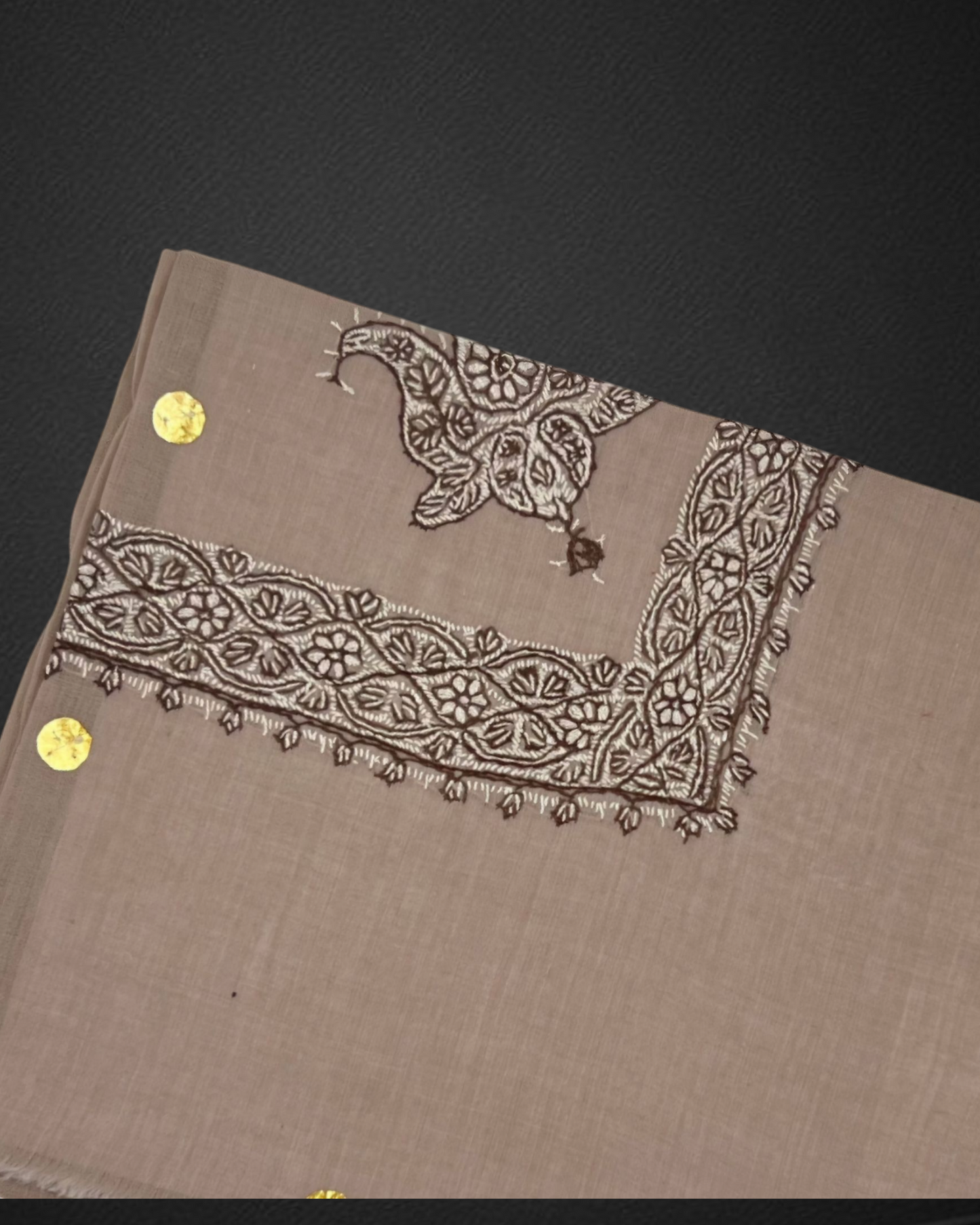 Kashmiri Shawl Semi Pashmina/ شال كشميري صوف مخلوط بشمينا نقش يدوي درجة اولى