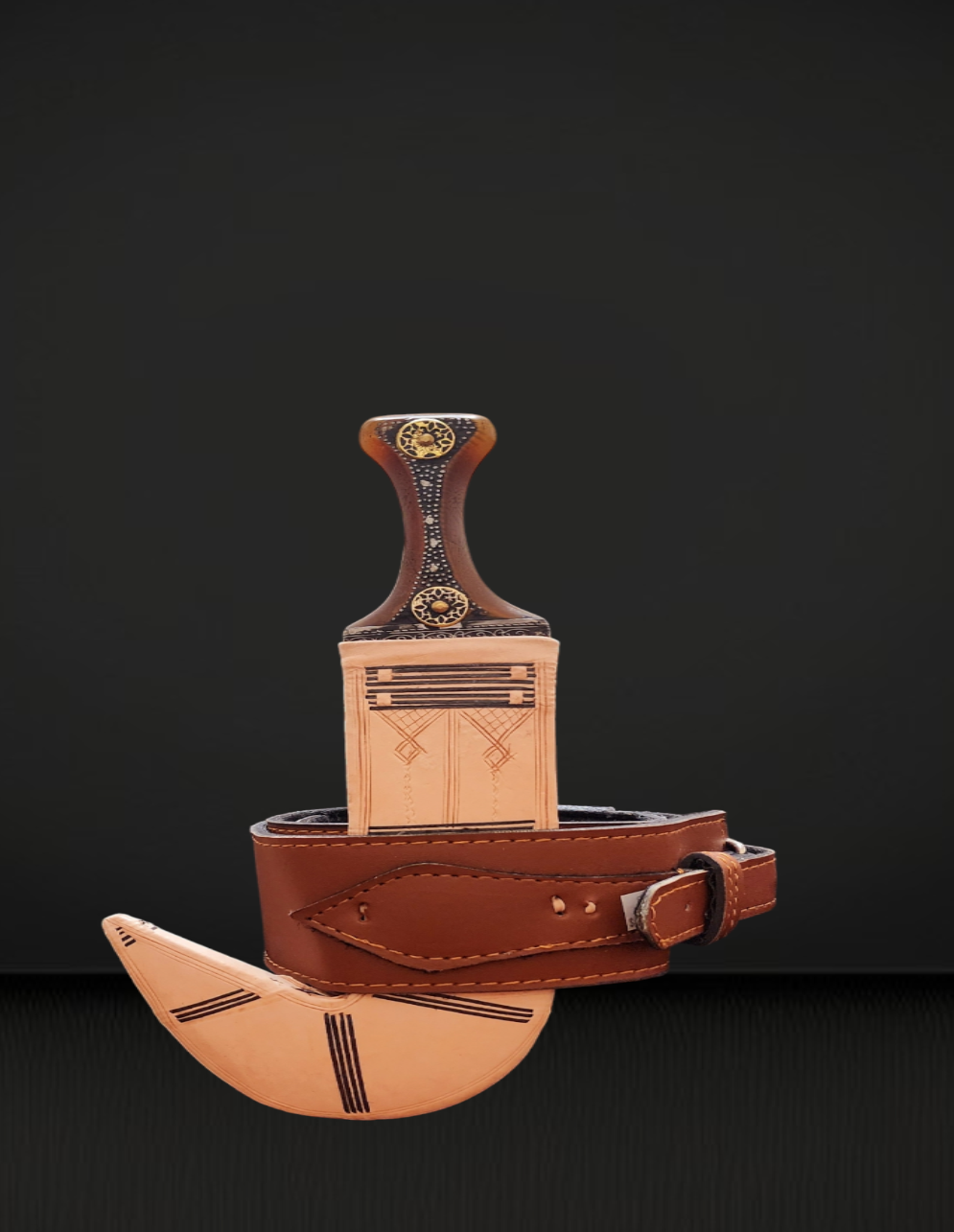 boys Janbiyah with leather belt age 8-11/ جنبية ولادي مع حزام جلد من عمر 8-11