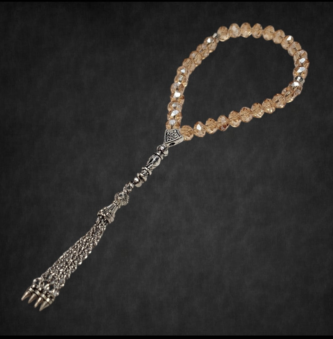 Clear Peach Crystal Beads