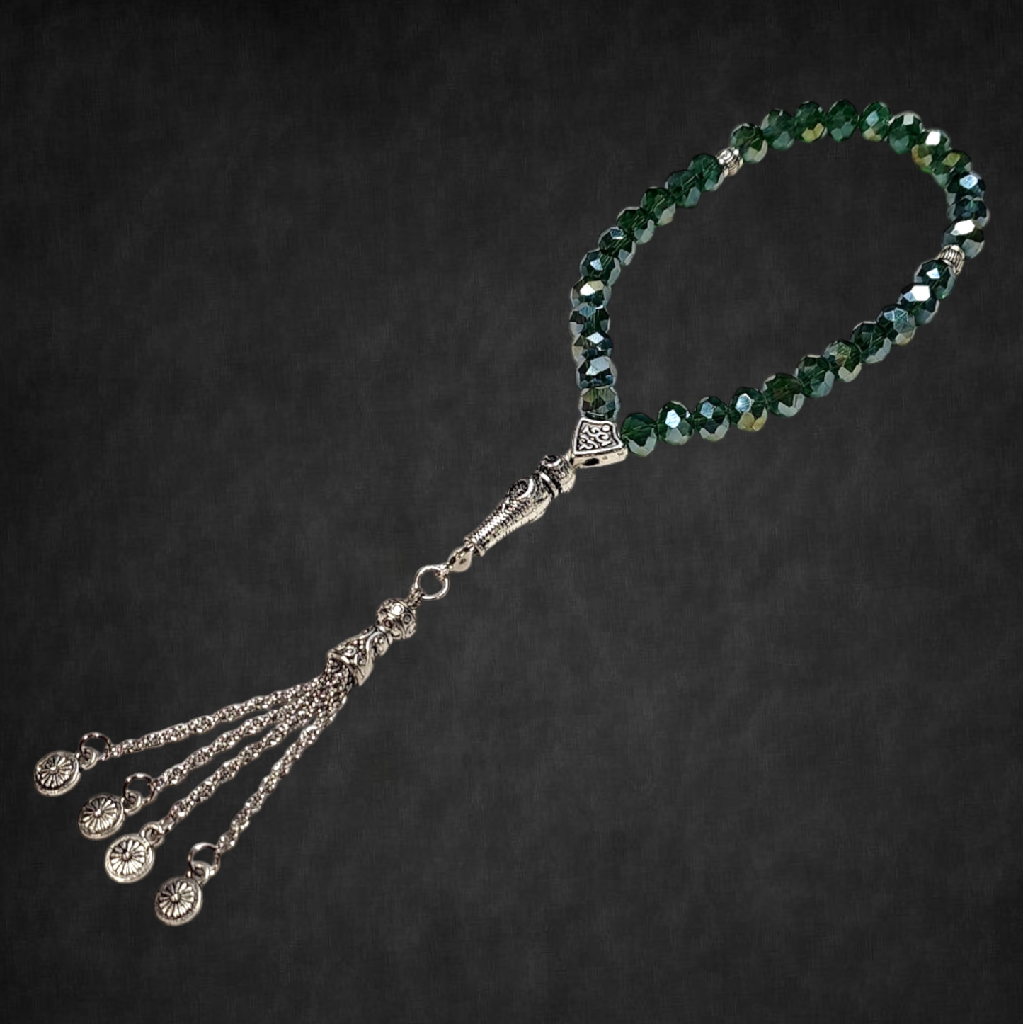 Hunter Green Crystal Beads