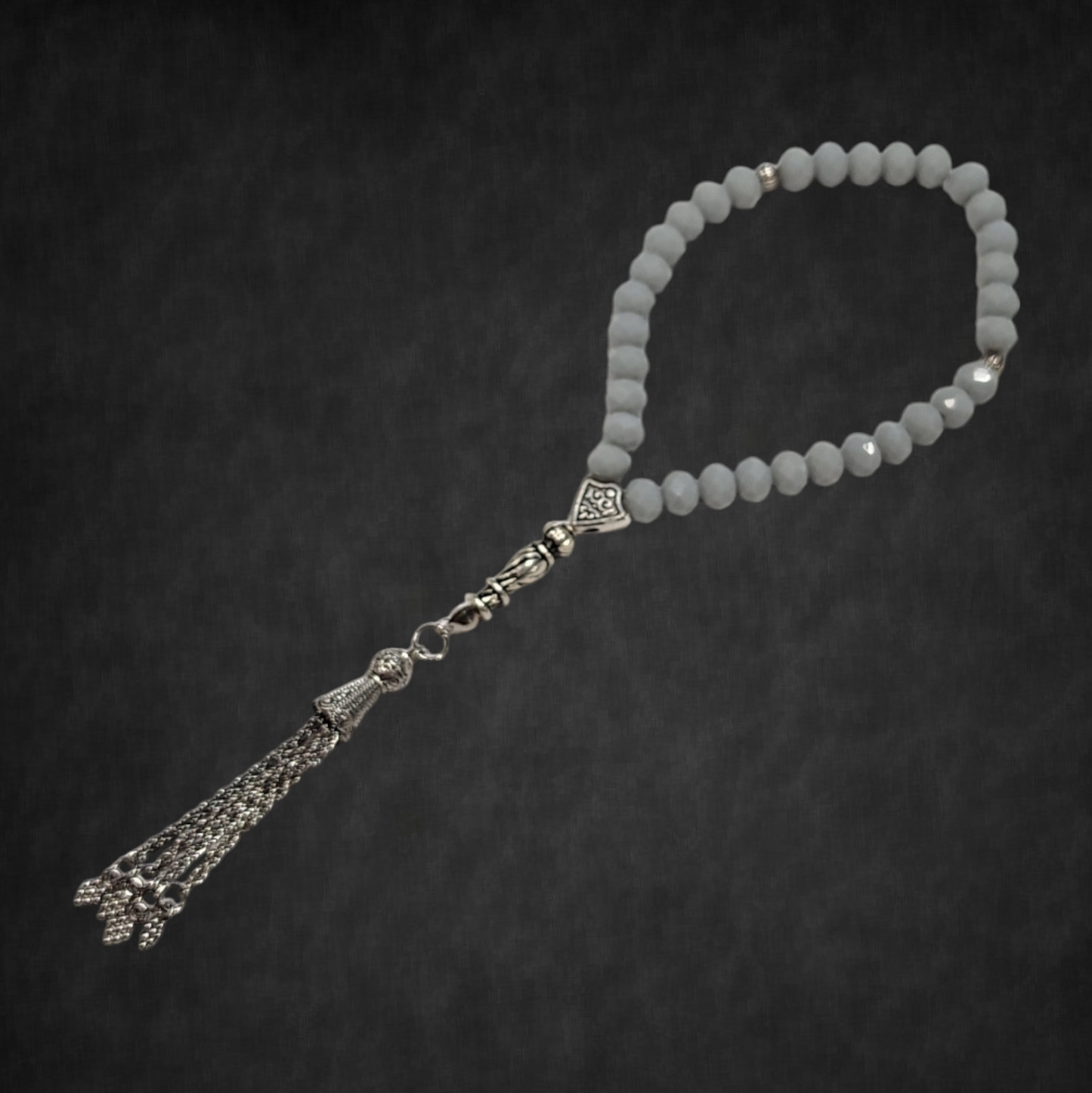 Solid silver crystal beads