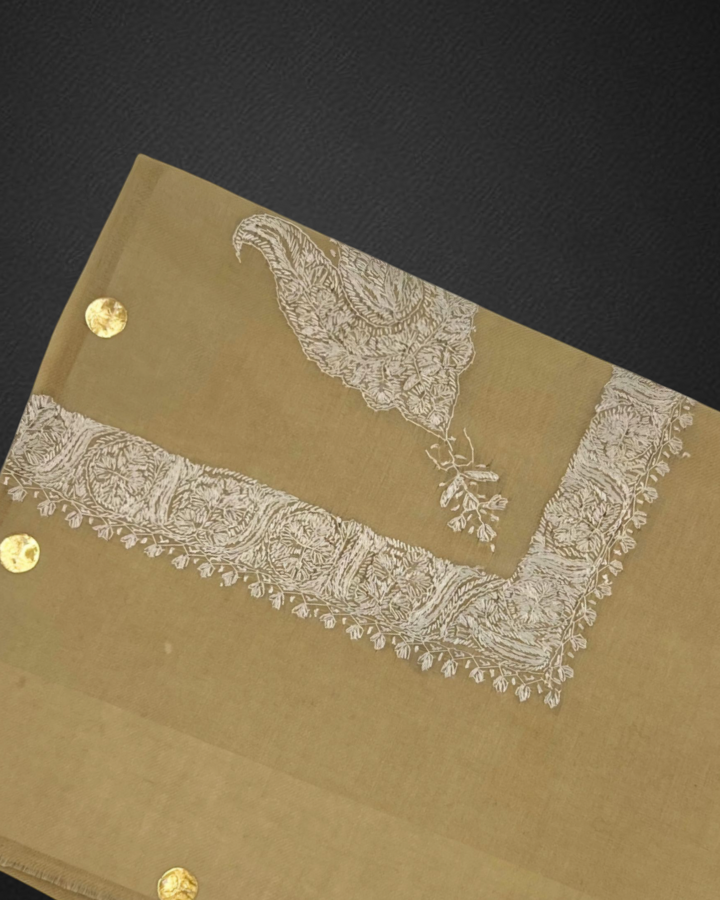 Kashmiri Shawl Semi Pashmina/ شال كشميري صوف مخلوط بشمينا نقش يدوي درجة اولى