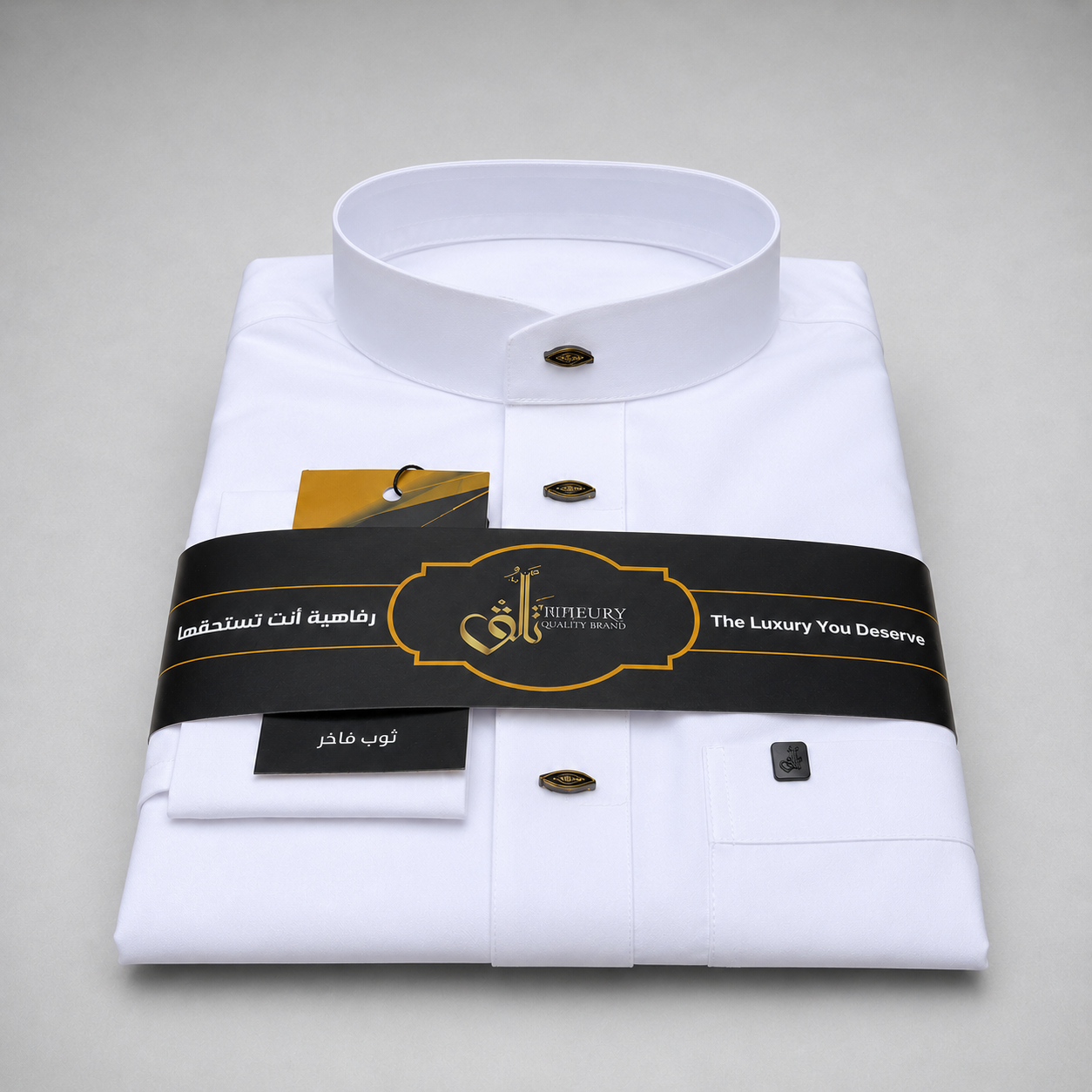 Banded Collar Fakher Thobe