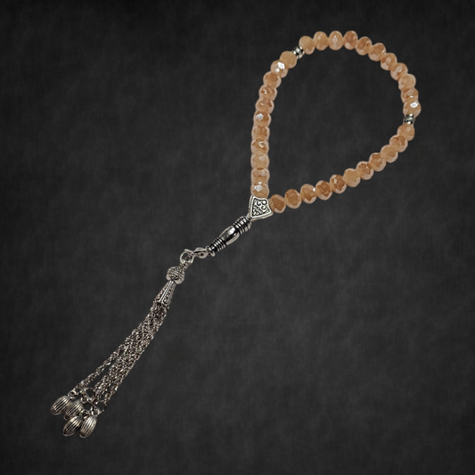 Solid peach crystal beads