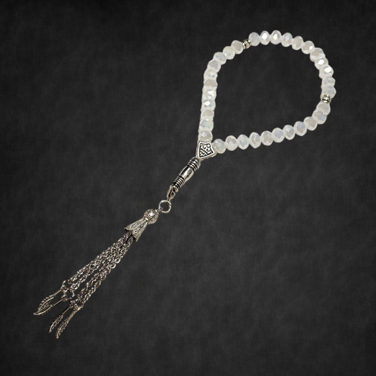 White crystal beads