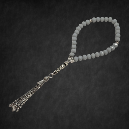 Solid silver crystal beads