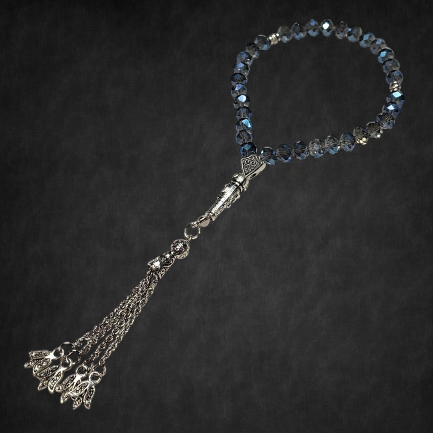 Blue crystal beads